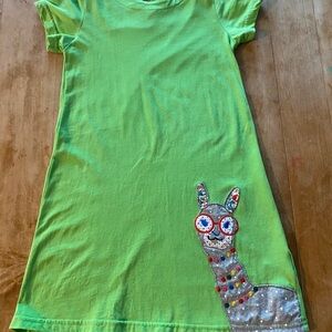 Green Kids Shirt Dress with Fun Animal Design